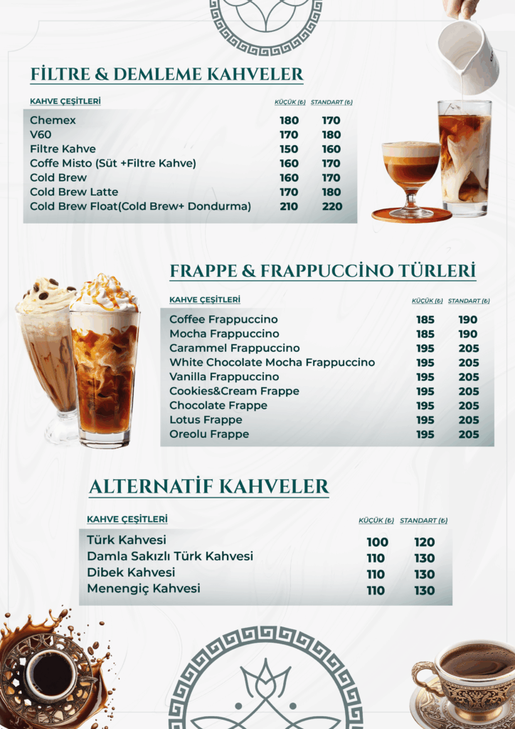 speroza menü 3 alternatif İçecekler